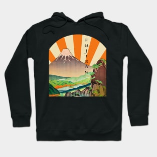 Lispe Mount Fuji Travel Poster Style Hoodie